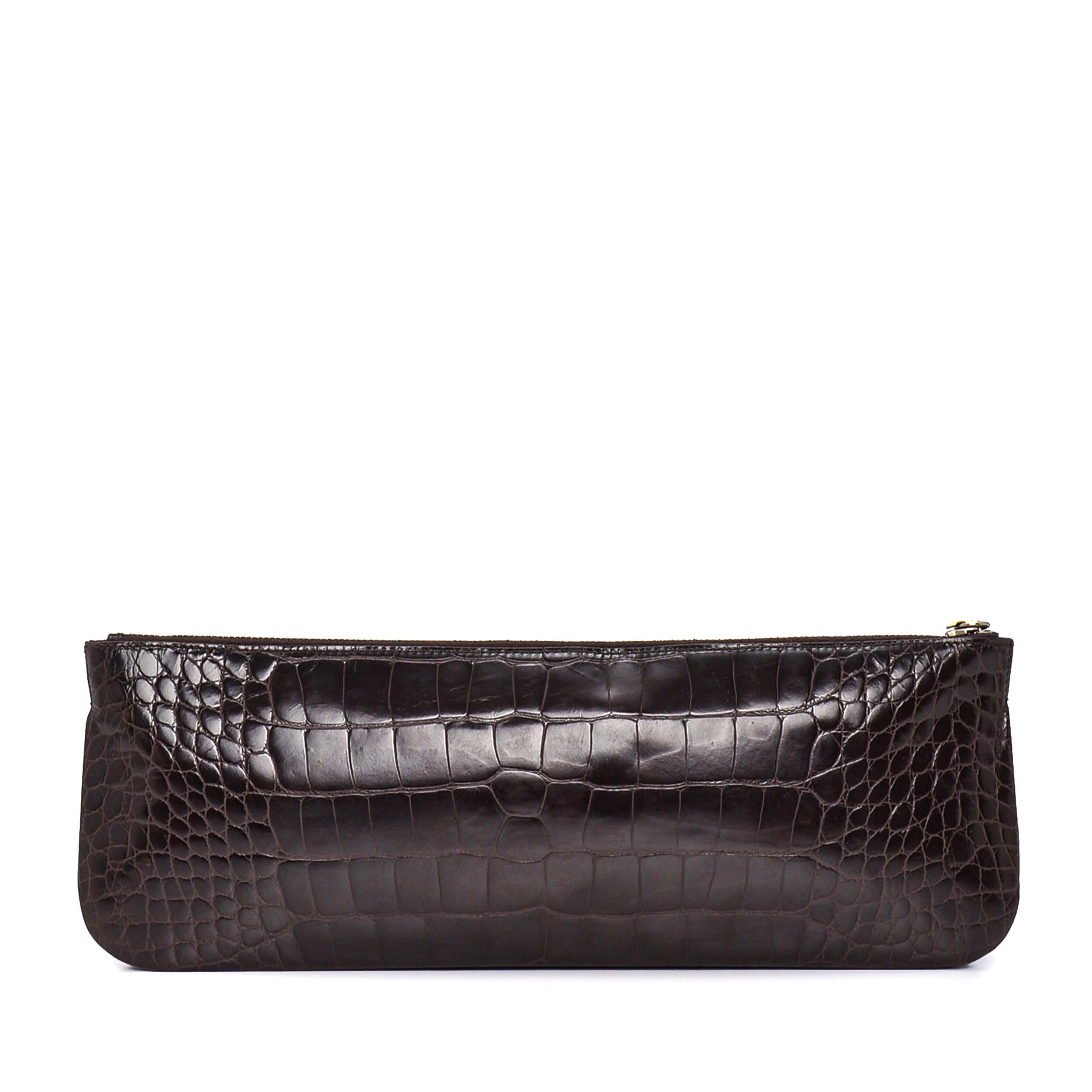 Prada - Brown Croco Leather Long Clutch